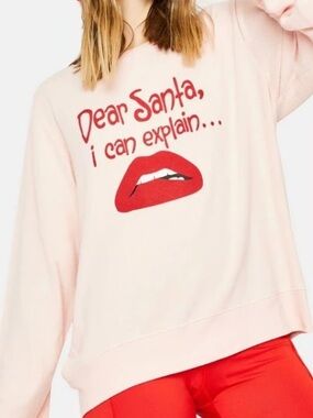 NWT Wildfox Dear Santa Graphic Baggy Beach Sweatshirt Size S